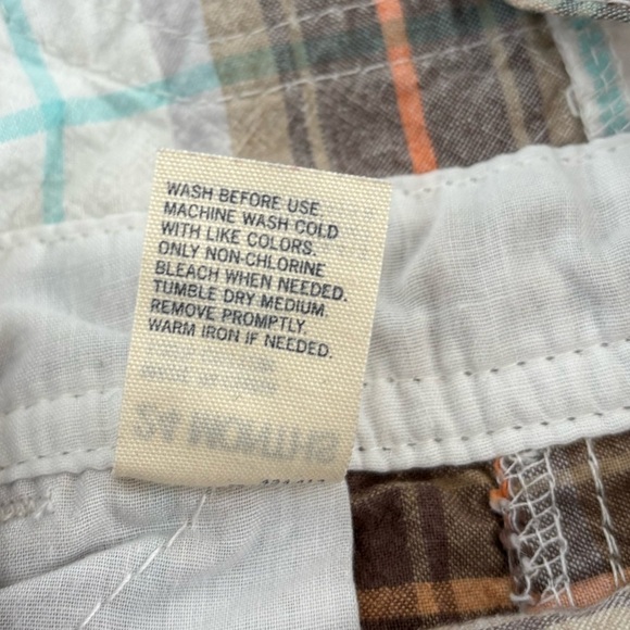 OshKosh B’gosh Vestbak Bib Overall Shorts 24 Months Plaid Shortalls Brown Multi - Picture 6 of 10